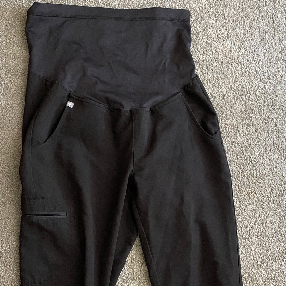 Figs Black Technical Collection Maternity Joggers